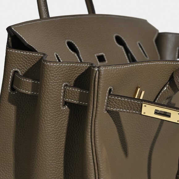 Taupe genuine leather wirkin - Picture 6 of 8